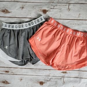 Under Armour Women's Athletic Shorts - Gray and Coral
